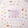 Serie Temática de Comida: Pan, Galletas, Churros, Lindas Decoraciones para Uñas, Aretes DIY 3D, Pegamento en Crema, Accesorios para Uñas Portátiles
