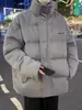 Abrigo de algodón de invierno para hombre transfronterizo, estilo Hong Kong, holgado y versátil, chaqueta de algodón casual, abrigo de algodón moderno con cuello alto grueso