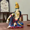Adornos de Avalokiteshvara Guanyin de Agua y Luna de Estilo Chino Estatua de Buda Escultura Zen Decoración de Entrada para Salón de Té de Alta Gama de Estilo Chino