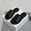 Sandalias Planas de Cuero Genuino de Talla Grande para Mujer para Uso en Exteriores, Slip-Ons Casuales Simples, Nuevo Estilo de Verano Negro