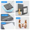 Painel de Tomada com Interruptor Embutido Tipo 86 Cinco Furos com Interruptor de Parede Tomada de 5 Furos Painel de Tomada USB Poroso Cinza