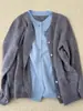 Cardigan de Lã Personalizado de Fábrica Feminino Estilo Primavera/Outono 2026 Estilo Coreano Old Money Tricô Falso de Duas Peças Suéter Peça Externa