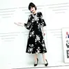 Vestido A-line Holgado de Manga Media y Cuello Redondo con Estampado Floral Retro Nuevo 2026, Estilo Suave y Elegante, Versátil para el Uso Diario