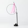 Caña de Juguete para Gatos con Palo Largo, Ventosa, Cascabel, Cabezal de Plumas Intercambiable, Autoentretenimiento, Herramienta de Estimulación para Gatos Resistente a Mordeduras, en Stock del Fabricante