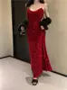Vestido de tirantes color champán estilo francés Temperamento de alta gama Lujo ligero Fiesta de cumpleaños Vestido de dama de honor Estilo princesa Sencillo Adelgazante