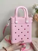 Bolsa de Mão Feminina 2024 Bolsa Eva com Furos Bolsa de Mão Portátil para o Dia a Dia Bolsa com Furos Armazenamento Bolsa Quadrada Pequena