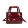 Bolso Cuadrado Pequeño con Puntada de Diamante para Mujer, Bolso de Mano de Lujo Ligero, Mini Bolso Versátil de Hombro y Cruzado Estilo Lady Dior, Bolso de Diseño de Nicho
