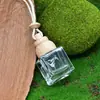 Suministro Exclusivo Transfronterizo de Botellas Cuadradas de Vidrio de 10ml para Aromaterapia con Tapas Semicirculares de Madera de Haya para Uso en Automóvil, Personalizables con Logo