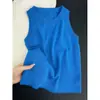 Chaleco de Punto Retro Americano para Mujer, Top sin Mangas de Verano como Capa Base, Camisola con Control Lateral de Pecho Estilo 'Hot Girl' con Espalda Cruzada
