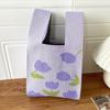 Bolsa Tricotada Feminina Dopamina Bolsa Pequena Bolsa para Celular Bolsa Tote Bolsa Tricotada Moda Desenho Animado Bolsa de Mão Tricotada