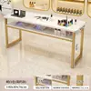 Mesa para Uñas 2026 Nuevo Modelo Individual Mesa Larga de Mármol Sintético Pequeño Juego de Mesa y Silla para Salón de Uñas Estación de Trabajo para Uñas