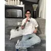 Camiseta Masculina de Algodão Puro Pesado de Manga Curta 250g Verão Novo Estilo Retrô Americano Bordado Simples Casual Estilo Casal Top