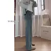 Jeans Azul Reto Vintage Feminino Primavera e Outono Novo Cintura Alta para Gordinhas Plus Size Emagrecedor Corpo Pera Calças Largas Soltas