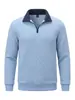 Sudadera con cremallera media de comercio exterior transfronterizo estilo nuevo europeo y americano de Amazon con patrón de diamantes cuello vuelto manga larga casual otoño e invierno para hombre