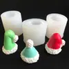 Molde de Silicone de Açúcar Chapéu de Natal Série de Natal Velas Aromáticas Enfeites Molde Decorativo para Bolo Mousse