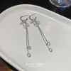 Brincos de Pérola Borboleta Elegantes Estilo Coreano Brincos Longos de Alto Padrão para Mulheres Nicho Acessível Luxo Versátil Brincos com Franjas