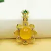 Colgante de Girasol de Calcedonia Amarilla Aiyu Collar de Ágata Verde Joyería Fábrica Venta al por Mayor Transmisión en Vivo Dropshipping S3101009