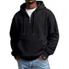 Moletom com Capuz e Zíper Meio Aberto em Malha Waffle Masculino 2026 com Bolso no Peito Hoodie Casual