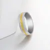 Anillo de acero inoxidable 6 mm cuchilla oblicua de hobbing anillo de dedo para alimentos de acero de titanio para hombre entre oro doble color mujer transfronterizo caliente venta al por mayor