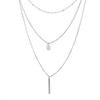 Colar Longo de Gota de Água Novo Transfronteiriço de Camada Dupla para Mulheres Estilo Europeu e Americano Corrente de Clavícula com Tassel Longo Multicamadas da Moda
