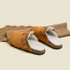Sapatos Birkenstock para Mulheres 2025 Novo Outono e Inverno Slip-On Quente Plus Pelúcia Sapatos Birkenstock Dedão Preguiçoso Meia-Chinelo Sapatos de Algodão