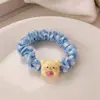 Leite amarelo urso intestino grosso anel de cabelo acessórios para o cabelo coração da menina doce vento corda de cabelo estudantes de alta elasticidade rabo de cavalo elástico elástico atacado