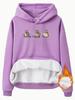 Código Europeo Transfronterizo Otoño e Invierno para Mujer Sudadera Top de Manga Larga con Capucha y Bolsillo Canguro con Forro Polar Estampado de Animales