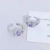 Anillo Abierto Morado Romántico Súper Hada Circonita Lujo Accesible Mariposa Cola de Pez Diseño de Nicho Exquisito de Gama Alta para Mujeres