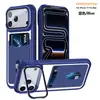 Adecuado para iPhone 18 Pro Max, funda de teléfono con tarjetero y soporte, Apple 17, 16, funda protectora anticaídas Qi Shadow con tacto de piel