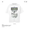 Camiseta de Algodão Puro Pesado Estampa de Personagem Retro Americano Manga Curta 250g Unissex Marca Tendência Modelagem Solta Top Transfronteiriço Atacado