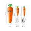 Juego de Cubiertos Portátil de Zanahoria Acero Inoxidable 304 Tenedor Cuchara Infantil Raspador de Puré Juego de Tres Piezas de Dibujos Animados