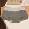 Cueca Boxer Feminina, Tipo A, Algodão Puro, Antibacteriana, Gancho Estendido, Respirável, Ajustada ao Quadril, Estilo College, Dois em Um