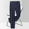 Pantalones rectos apilados de seda de leche lisos populares de Senchi, versátiles y elegantes, de cintura media, corte recto, pantalones de traje holgados
