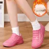 Botas de lluvia elegantes y cálidas, diseño de tubo corto, con forro fijo de felpa, que aumentan la altura, impermeables, adecuadas para mujeres, uso en la cocina, suela gruesa y antideslizantes