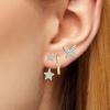 Pendientes de una sola oreja con circonita de cristal cuadrado de moda transfronteriza europea y americana, pendientes de personalidad sencillos para damas, regalo 2024 nuevo