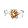 Anillo de Plata de Ley 925 con Moissanita para Mujer, Mismo Estilo de Tiktok, Corona Clásica de Seis Garras de la Familia Zhou, Regalo de Propuesta, Suministro Directo del Fabricante