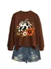 Amazon eBay sitio independiente moda casual elegante mujer estampado de vaca flor de calabaza nuez otoño e invierno nueva sudadera