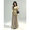 Precioso Conjunto de Estilo Coreano, un Set Completo de Nuevos Estilos de Verano, Top sin Mangas Ajustado a la Cintura y Pantalones de Pierna Ancha Conjunto de Dos Piezas para Mujer