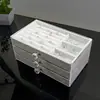 Caixa de Armazenamento de Joias Transparente Caixa de Joias de Flanela Caixa de Armazenamento de Joias com Gavetas de Três Camadas Caixa de Joias de Acrílico Transfronteiriça