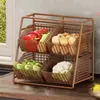 Estante de almacenamiento multicapa para jengibre y ajo en encimera de cocina, estante de almacenamiento multifuncional para frutas, verduras y condimentos para el hogar