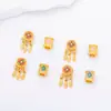 Pulsera Hecha a Mano DIY Accesorios de Cuentas Aleación de Oro Arena Accesorios de Aleación de Oro Mate Flor de Trébol de Cuatro Hojas Doble Cara Cuentas de Agujero Grande Cuentas Espaciadoras
