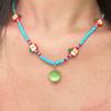 Collar de Cuentas de Color Dopamina de Verano Corazón de Manzana para Mujer Primavera y Verano Nuevo Dulce Cool Spice Girl Combinable Clavícula Dopamina