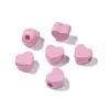 Cor de macaron tinta acrílica para assar coração estrela de cinco pontas furo grande contas soltas Pulseira DIY feita à mão acessórios de joias para miçangas