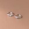 Pendientes Nalan S925 de plata con forma de cuerda de diamante, con hebilla redonda, sencillos, modernos y pequeños, para mujer, M01867