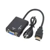 Adaptador HDMI macho a VGA en stock Con cable adaptador de cabeza convexa 1080P Línea de conversión clara
