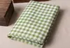 Tecido de Lençol de Cama Xadrez Pastoral de Algodão e Linho Verde Tecido para Toalha de Mesa Cortina Decoração de Jardim de Infância Capa de Almofada Capa de Sofá