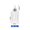 Botella Cuadrada de Vidrio Transparente para Aceite Esencial 100ml Gotero con Punta de Plástico Botella para Loción Material de Empaque Cosmético Exportación Transfronteriza Exportación
