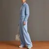 Moda Femenina 2026 Europea y Americana Transfronteriza Casual Color Sólido Cuello Alto Chaqueta Cardigan y Pantalones Rectos Conjunto de Dos Piezas