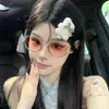 Gafas de Sol Redondas Estilo Hong Kong 2025 Nuevas Rosadas Degradadas para Mujer con Rostros Pequeños, Gafas de Sol de Moda con Forma Cóncava para Fotos, Protección UV