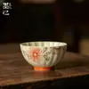 Taza de Té de Cerámica con Pétalos de Crisantemo Pintados a Mano, Juego de Té Kung Fu, Taza de Maestro para Uso Doméstico, Taza Individual